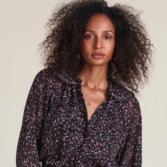 The Shirt by Rochelle Behrens Taylor Mini Dress Black Leopard S Coquette NEW - Picture 4 of 8